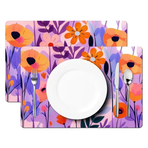 Bloemen - Kleurrijk - Bladeren Placemat vinyl groot -zzsfeer2_Kitchenyeah-website