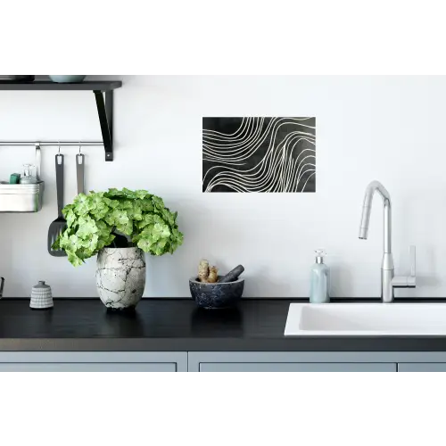 Lijnen - Patroon - Abstract - Wit Muursticker klein -keuken