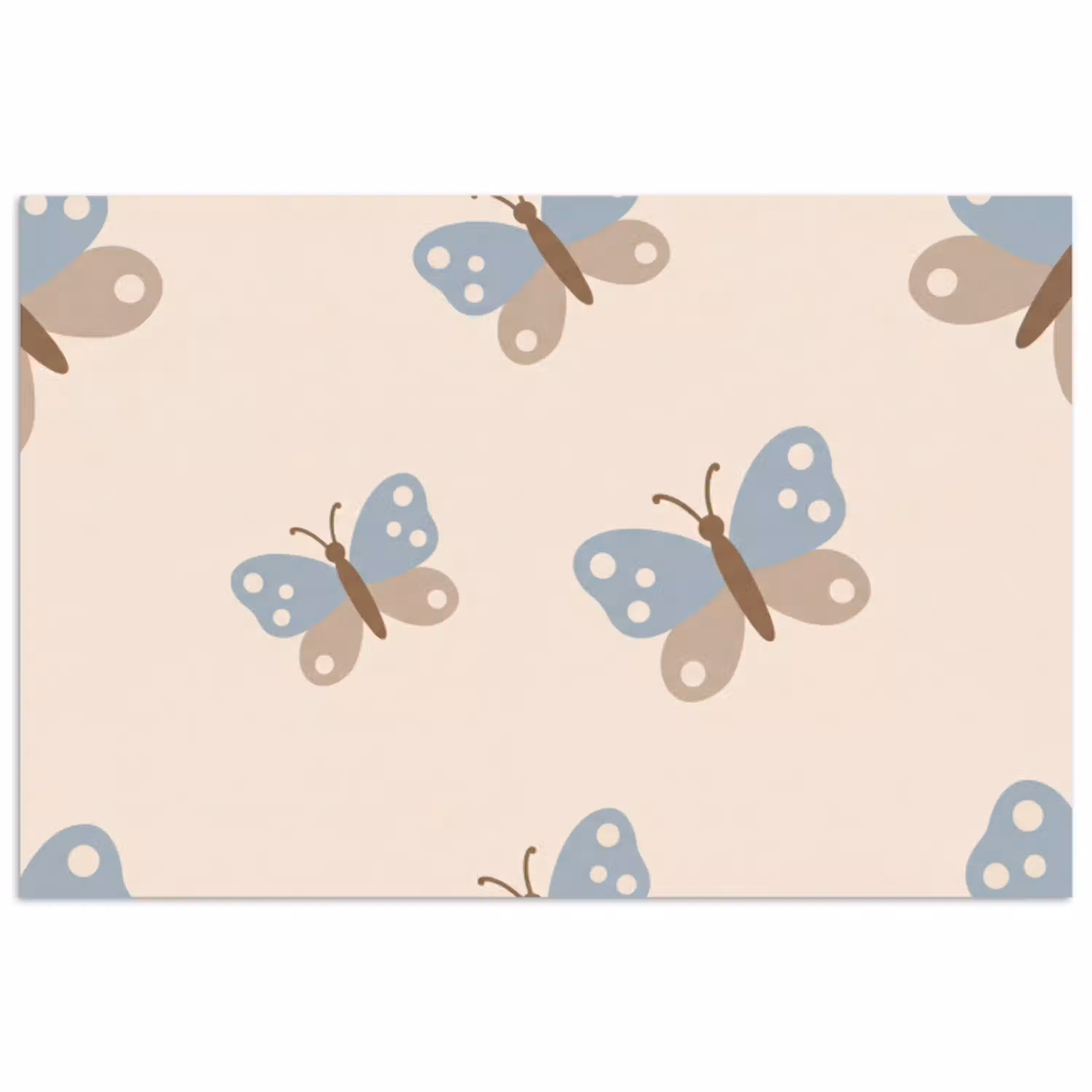 Insect - Vlinderpatroon - Abstract - Blauw - Beige poster papier klein -3d