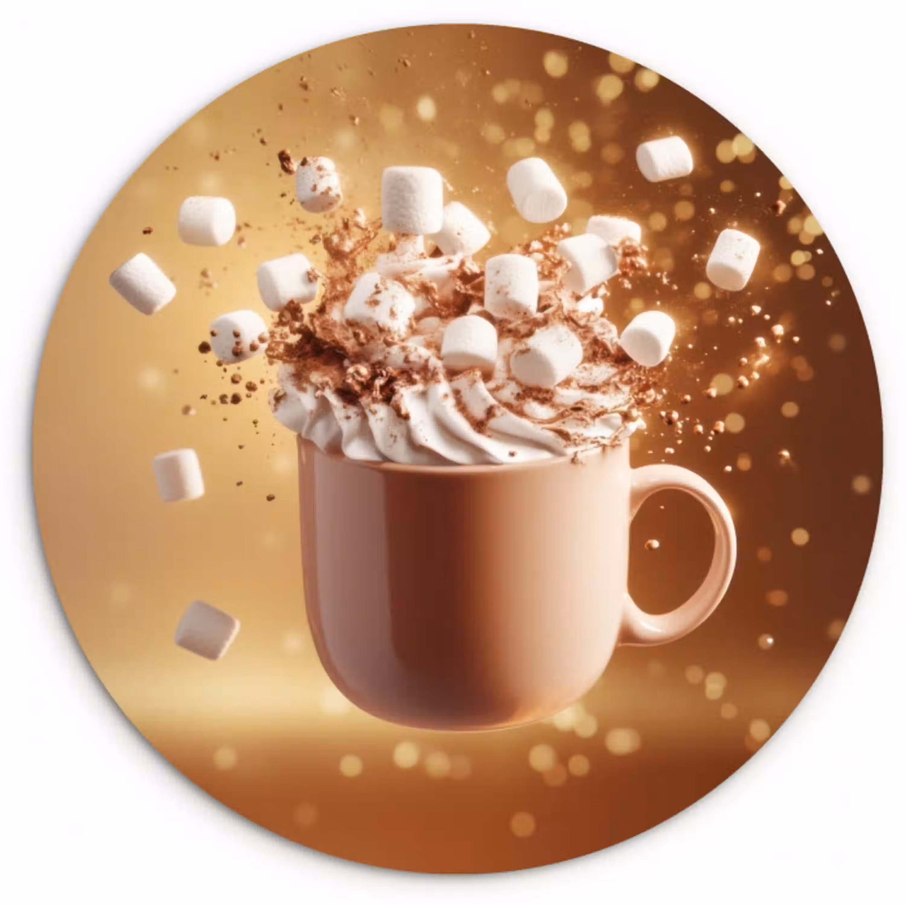 Chocomelk - Drinken - Warm - Bruin Wandcirkel plexiglas klein -3d