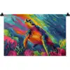 Koraal - Schildpad - Abstract - Water Wandkleed katoen klein -zz3d