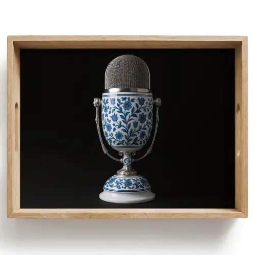Microfoon - Delfts blauw - Muziek Dienblad Rechthoek middel -z3d_shopping