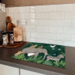 Tropisch - Jungle -  Groen Inductie beschermer vinyl 3mm middel -sfeer3