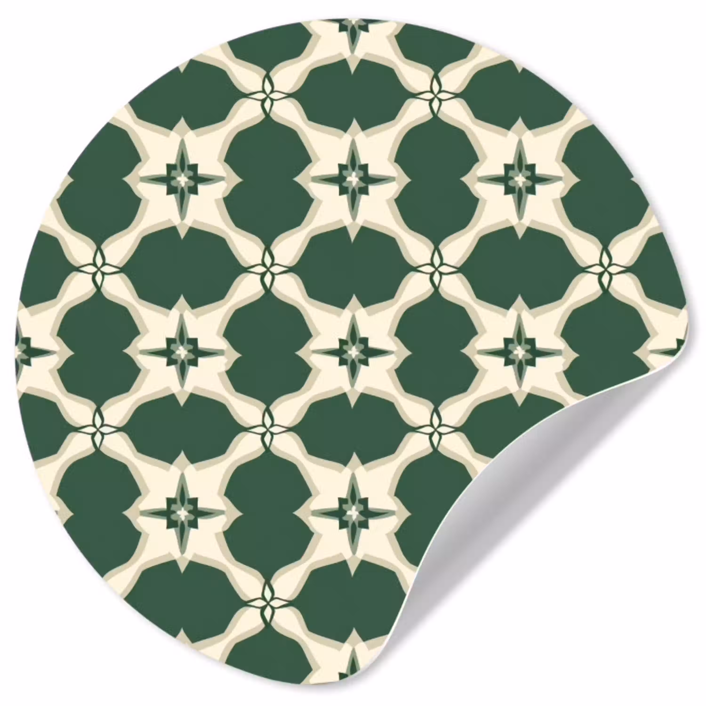 Tegel - Klassiek - Groen Wandcirkel behangsticker klein 186 -3d