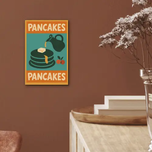 Pannenkoeken - Siroop - Illustratie - Oranje aluminium wit klein -sfeer4