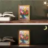 Bloemen - Kleurrijk - Bloempot - Olieverf Light Box met kabel (Tafellamp) klein -sfeer3