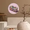 Sushi - Rolletjes - Steentjes - Kleurrijk Wandcirkel behangsticker klein -sfeer1