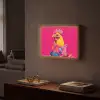 Haan - Kleurrijk - Kimono - Roze Light Box met batterij (Wandlamp) middel -sfeer1