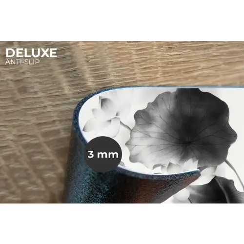 Lotusbloemen - Vissen - Bladeren - Zwart Placemat vinyl groot -closeup