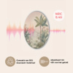 Tropisch landschap - palmbomen - Bloemen - Roze lucht Akoestische PET Vilt - Rond klein -USP_NL