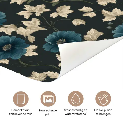 Botanisch - Bloemen - Blauw deurposter klein 289 -closeup_NL