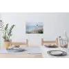 Vuurtoren - Klif - Zee - Bloemen Muursticker klein -eettafel
