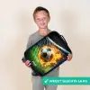 Vuurvoetbal in doelnet vastgelegd Kinderkoffer - Zwart klein -sfeer4_NL