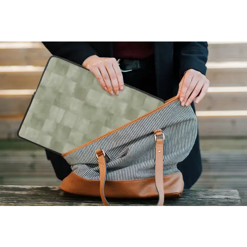 Vlakken - Rustiek - Groen laptophoes neopreen klein 279 -tas