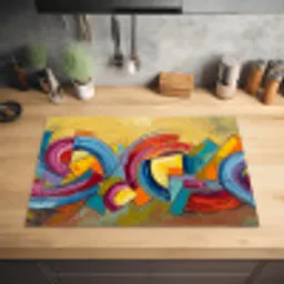 Abstract - Cirkels - Schilderij - Kleurrijk - Dynamisch Inductie beschermer vinyl 3mm klein -sfeer5