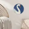 Zwaan - Wit - Snavel - Illustratie Akoestische PET Vilt - Rond klein -sfeer4