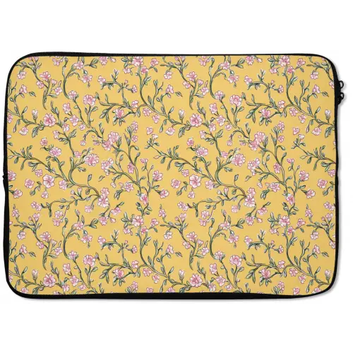 Bloemen - Motief - Geel laptophoes neopreen klein 279 -zkaufland3dotto