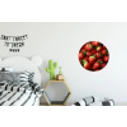 Aardbei - Fruit - Rood Wandcirkel aluminium klein -kinderkamer