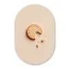 Koekje - Kruimels - beige Wandcirkel Ovaal Forex klein -3d