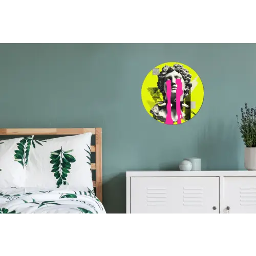 Buste - Verf - Geel Wandcirkel aluminium klein -slaapkamer