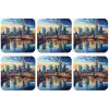 Zonsondergang Frankfurt - Stad - Skyline - Water onderzetter kurk middel -zkaufland3dotto