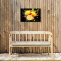 Citroen - Graffiti - Kleurrijk - Verf - Modern Tuinposter op houten frame 2 cm dik klein -sfeer4