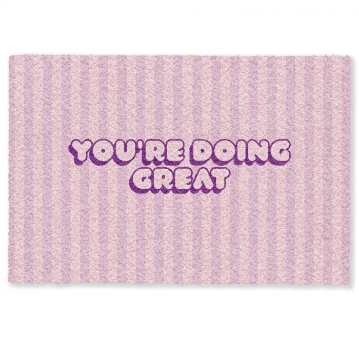 Paars - Strepen - You're doing great - Schaduw Deurmat klein -zkaufland3d