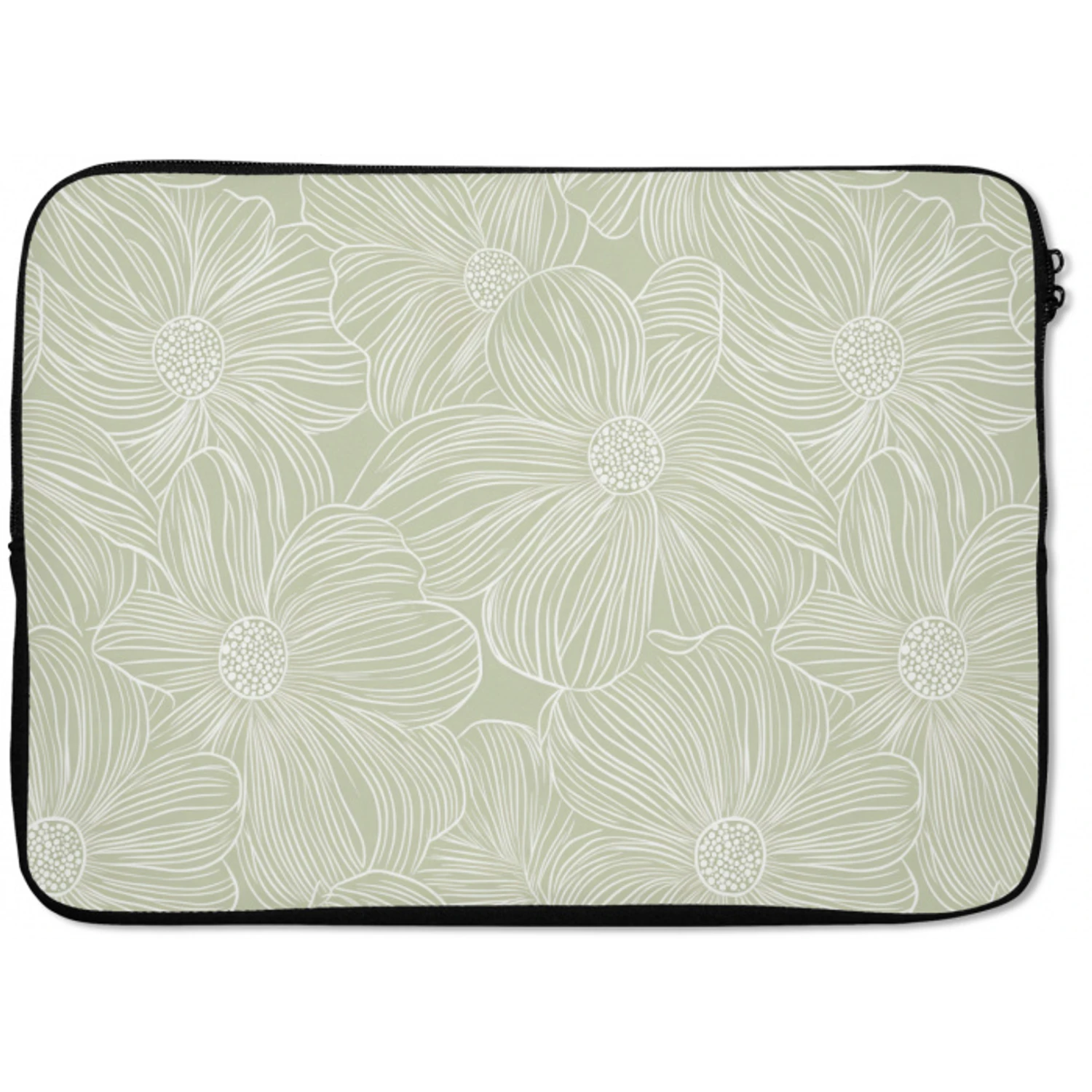 Sereen - Bloemen - Groen laptophoes neopreen klein 279 -zkaufland3dotto