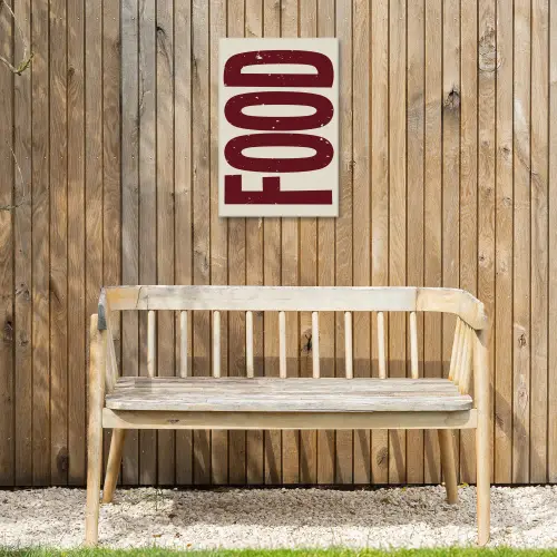 Eten - Japandi - Rood - Decoratie Tuinposter op houten frame 2 cm dik klein -sfeer4