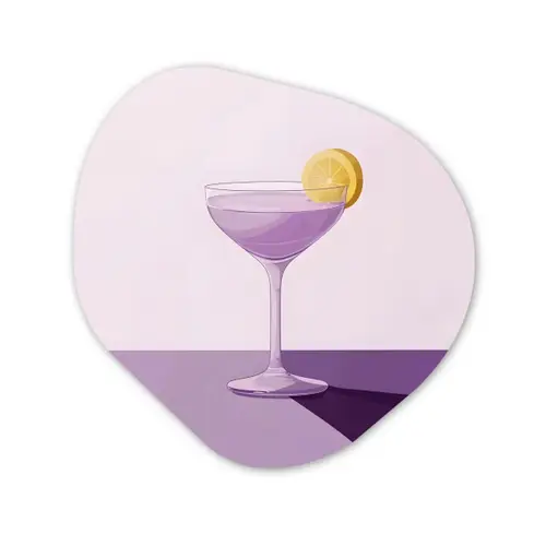 Cocktail - Paars - Minimalistisch - Citroen Wandcirkel Organisch Forex 3mm klein -3d