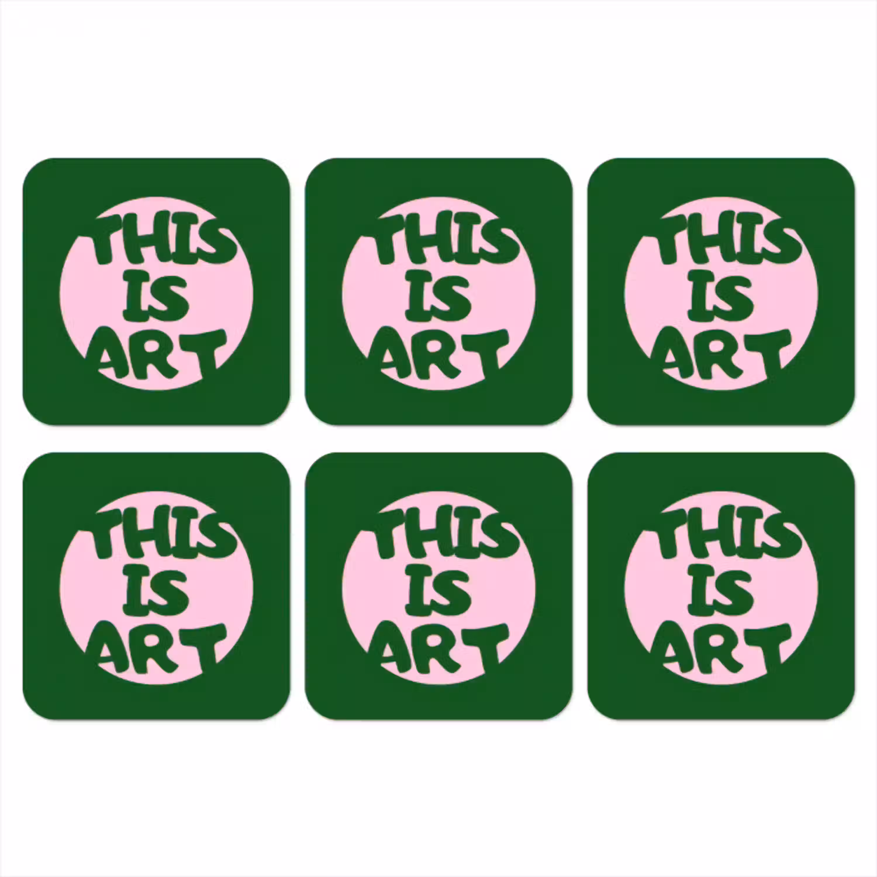 Cirkel - Roze - Tekst - Art onderzetter kurk middel -3d