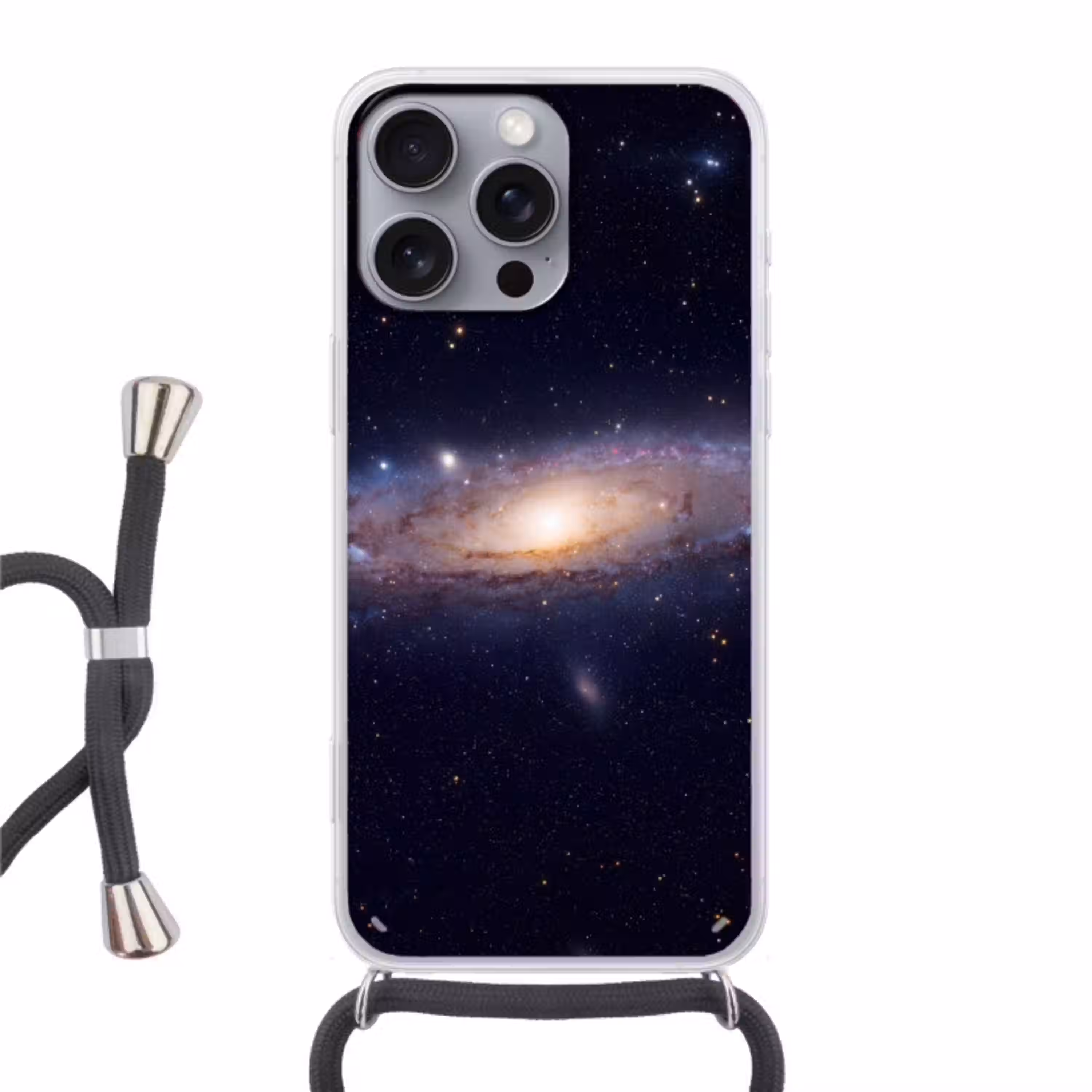 Sterrenstelsel - Ruimte - Kosmos Hoesje iPhone 16 Pro Max met koord klein -3d