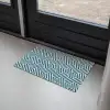 Patroon - Blauw - Lijnen - Zigzag Deurmat klein 898 -sfeer2