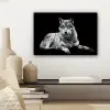 Wilde dieren - Wolf - Zwart - Wit canvas 2cm klein -sfeer6