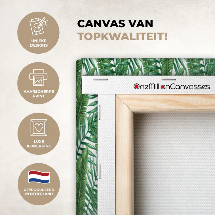 Tropisch - Palmbladeren - Groen canvas 2cm xxl 828 -sfeer2