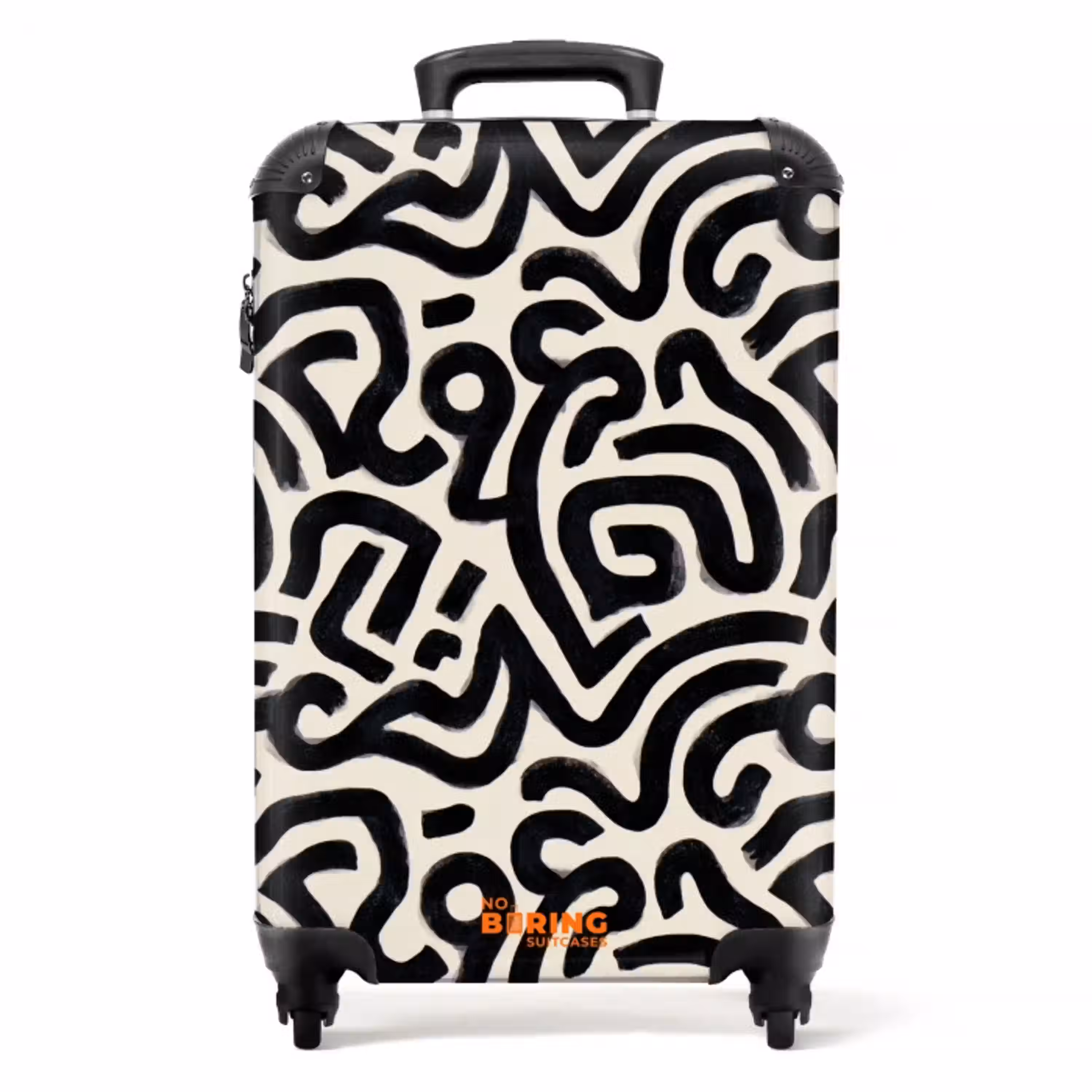 Modern - Abstract - Zwart NBS - Handbagage koffer - Volwassenen Unisex middel -productfoto_recht