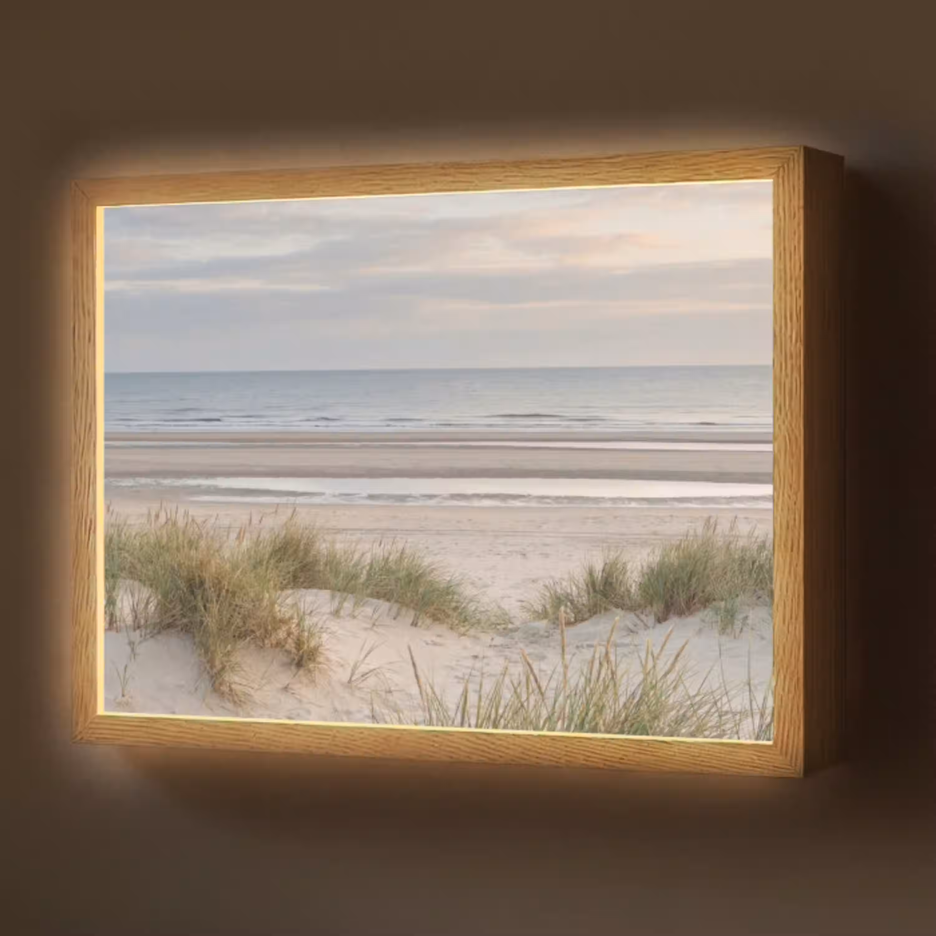 Zandstrand - Bewolkt - Duinen Light Box met batterij (Wandlamp) middel -z3d_website