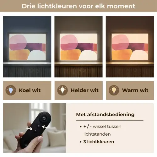 Vormen - Abstract - Kleurrijk Light Box met batterij (Wandlamp) middel -USP_lichtkleurNL