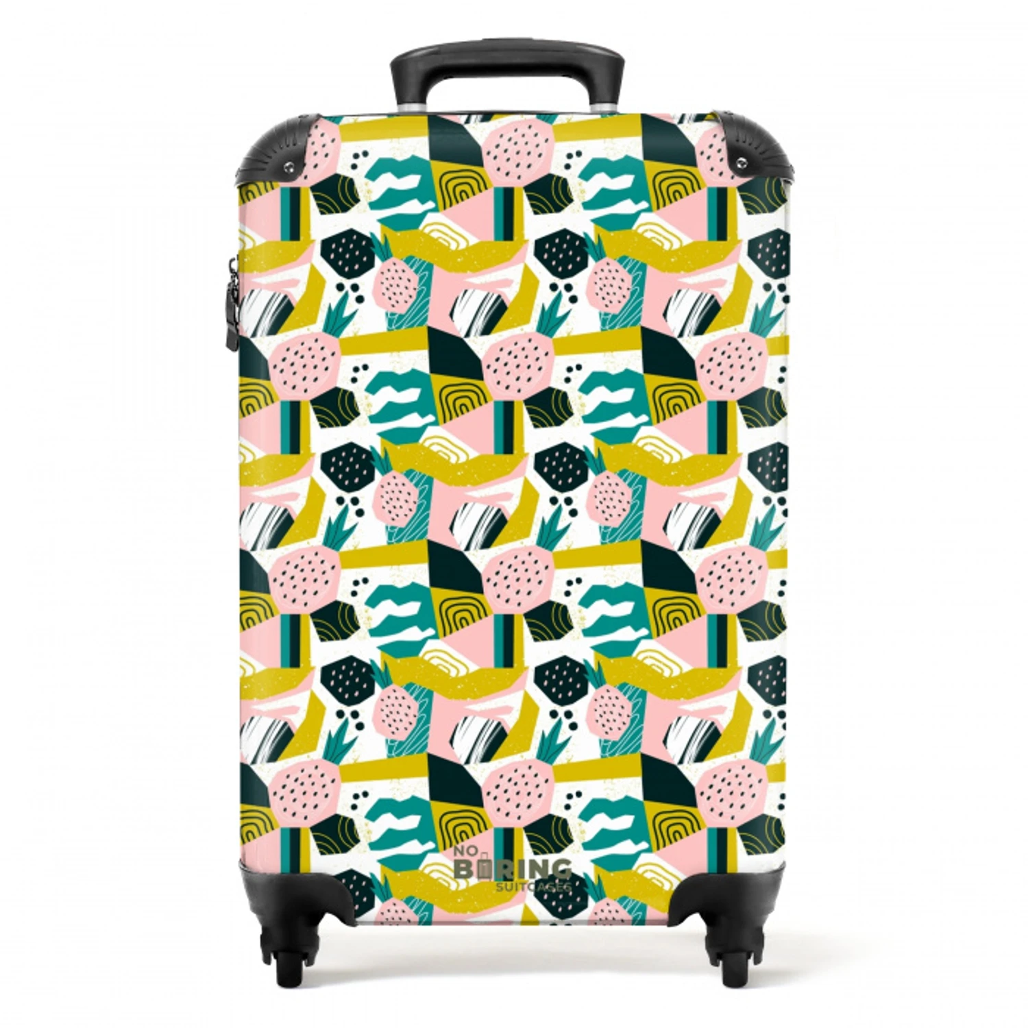 Fruitige jungle collage NBS - Handbagage koffer - Volwassenen Unisex middel -productfoto_recht