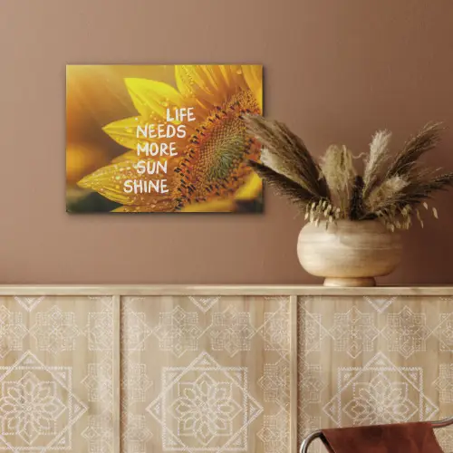 Zonnebloem - Close up - Geel - Quote PET vilt klein -sfeer4