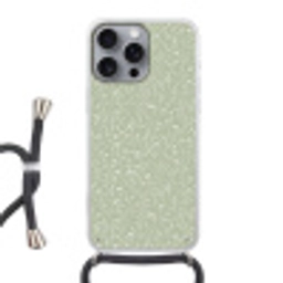 Bloemen - Patroon - Groen Hoesje iPhone 16 Pro Max met koord klein 804 -3d