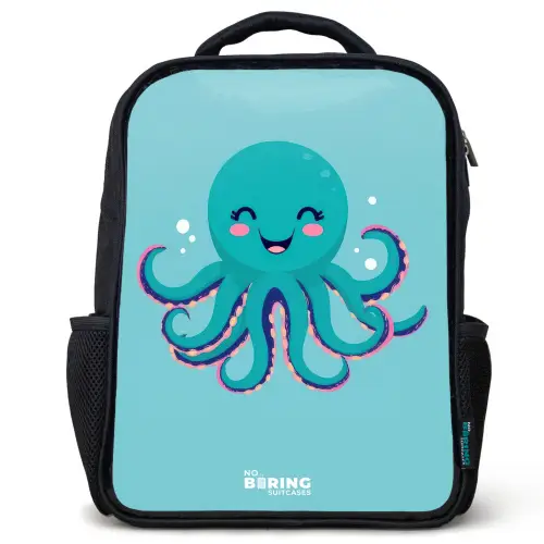 Octopus - Water - Blauw Rugzak - Zwart middel -3d