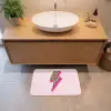 Stippen - Roze - Bliksem Badmat klein -sfeer1