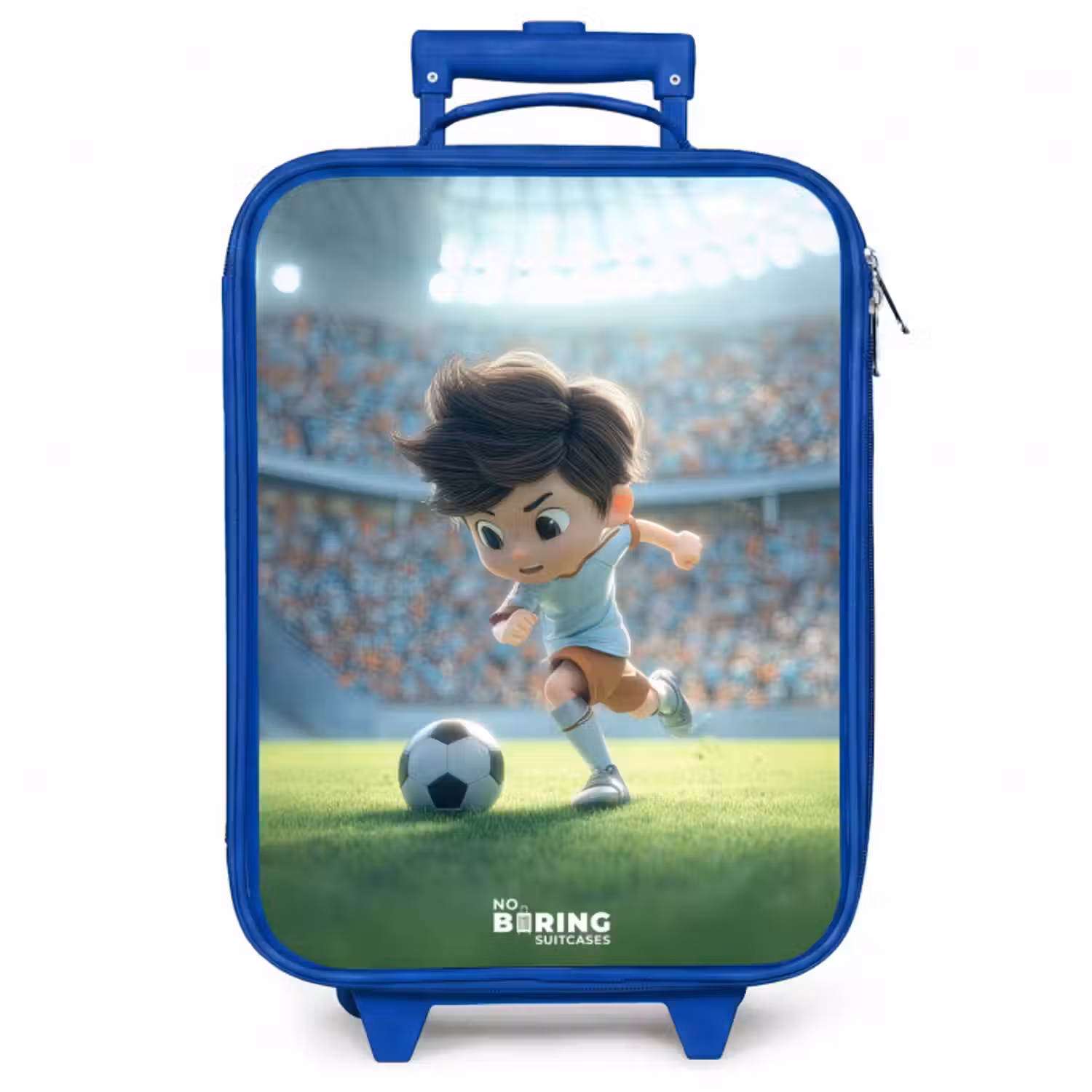 Kinderkoffer Blau - Junge - Fußball - Stadion - Sonnenlicht
