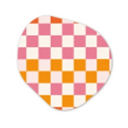 Vierkant - Patroon - Oranje Wandcirkel Organisch Forex 3mm klein 629 -3d