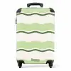 Golvende strepen in groene tinten NBS - Handbagage koffer - Kinderen Unisex middel -productfoto_recht