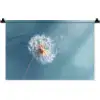 Paardenbloem - Wind - Blauw Wandkleed katoen klein -zz3d
