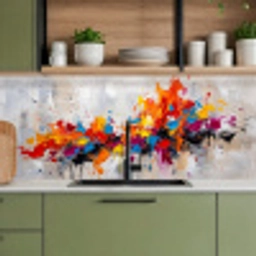Abstract - Schilderij - Kleurrijk - Dynamisch keuken achterwand 2 middel -sfeer3