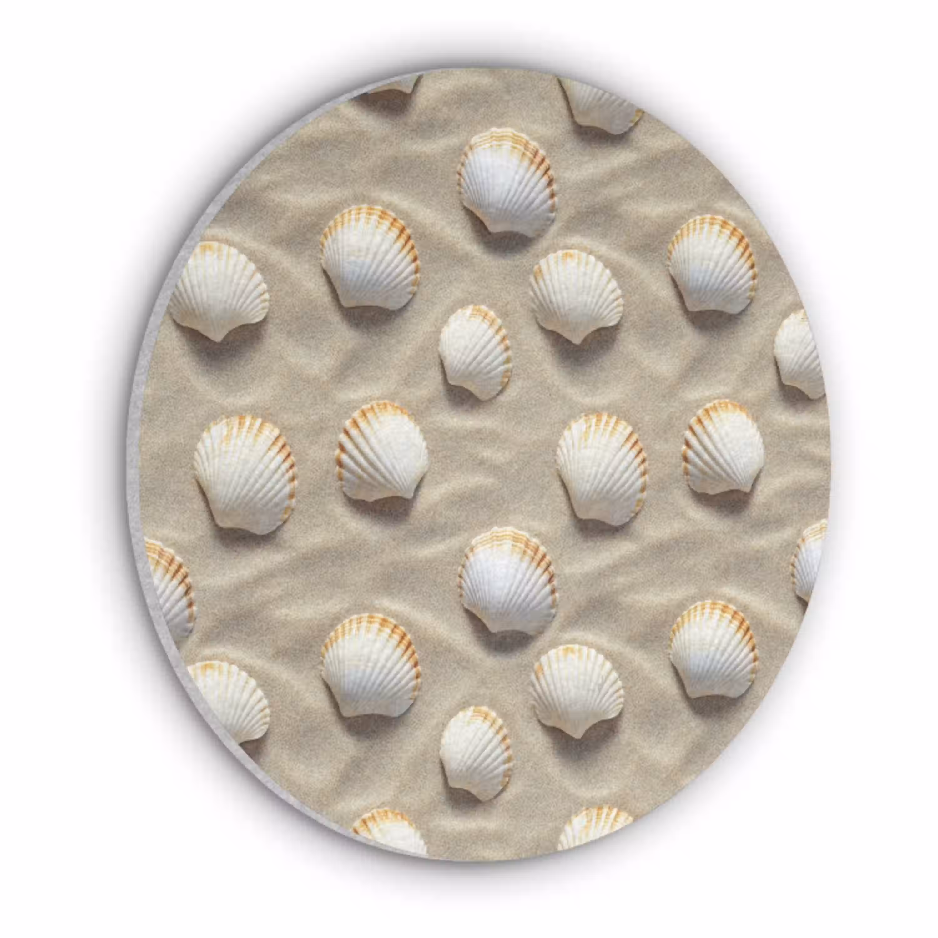 Schelpen - Zand - Maritiem Akoestische PET Vilt - Rond klein 838 -3d