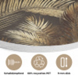 Tropisch - Bladeren - Goud Akoestische PET Vilt - Rond klein 838 -closeup_DE